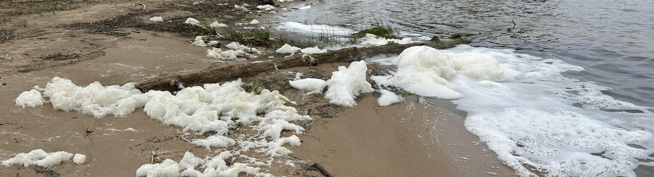 Foam on the shore of Lake Huron