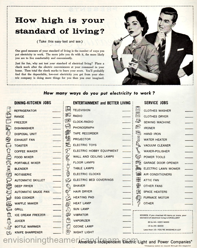 Pamphlet with heading: How high is your standard of living?