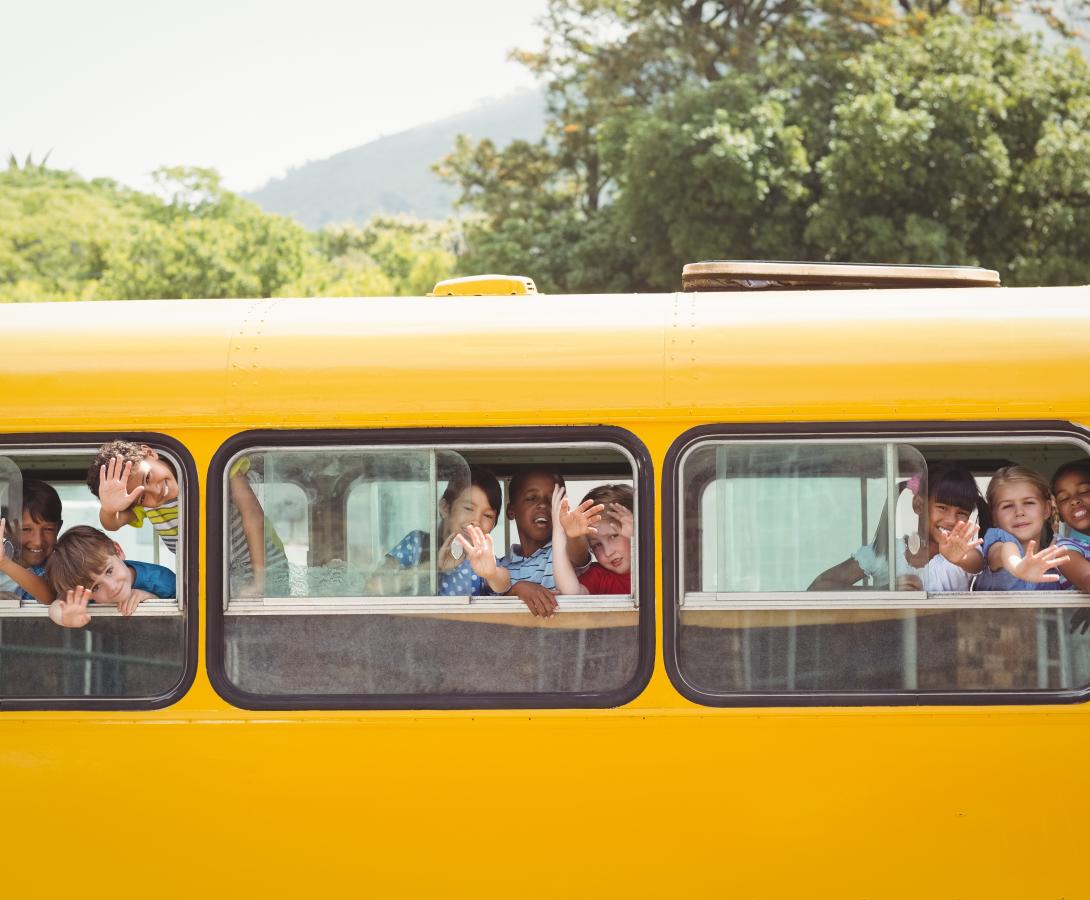 kids on a bus