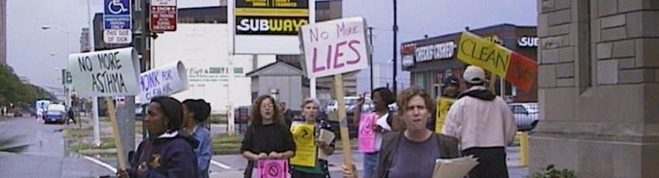 Mary Beth Doyle protesting