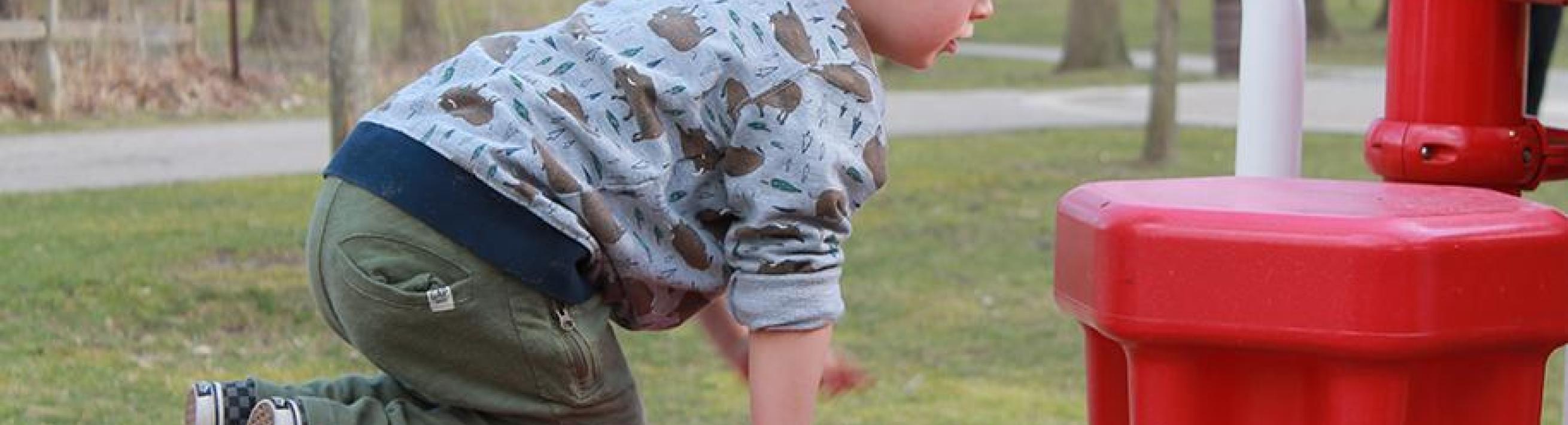 A child plays on a playground