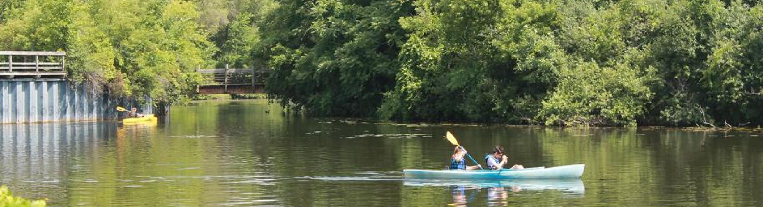 Canoe on river