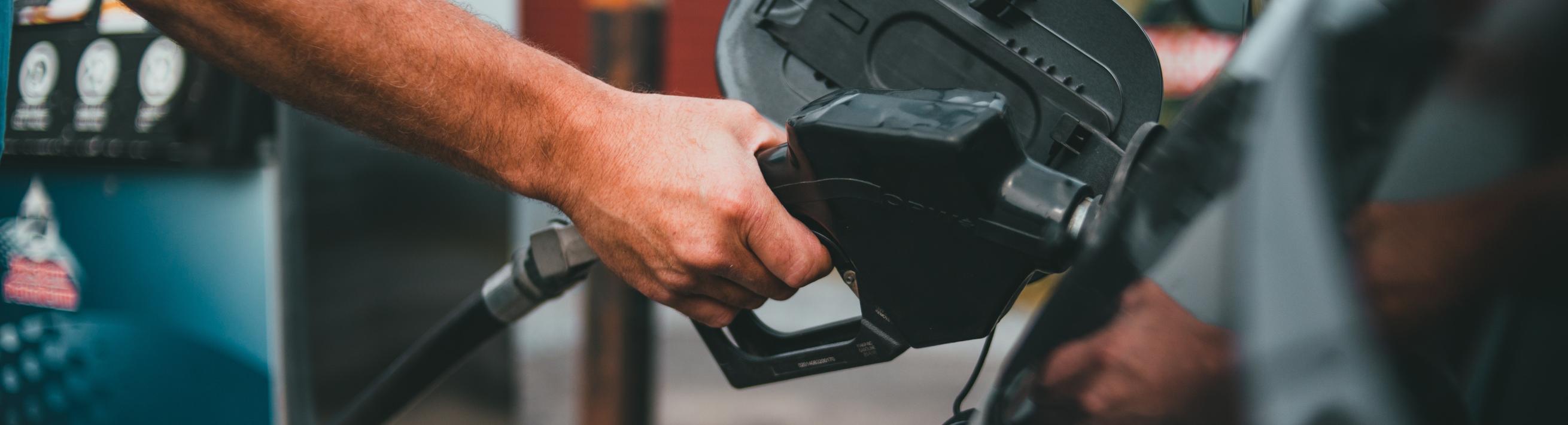 Gas being pumped into a vehicle