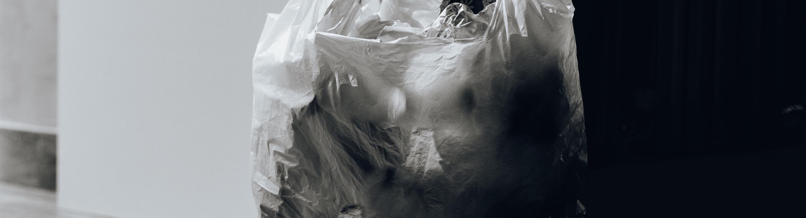 A plastic bag full of plastic waste.