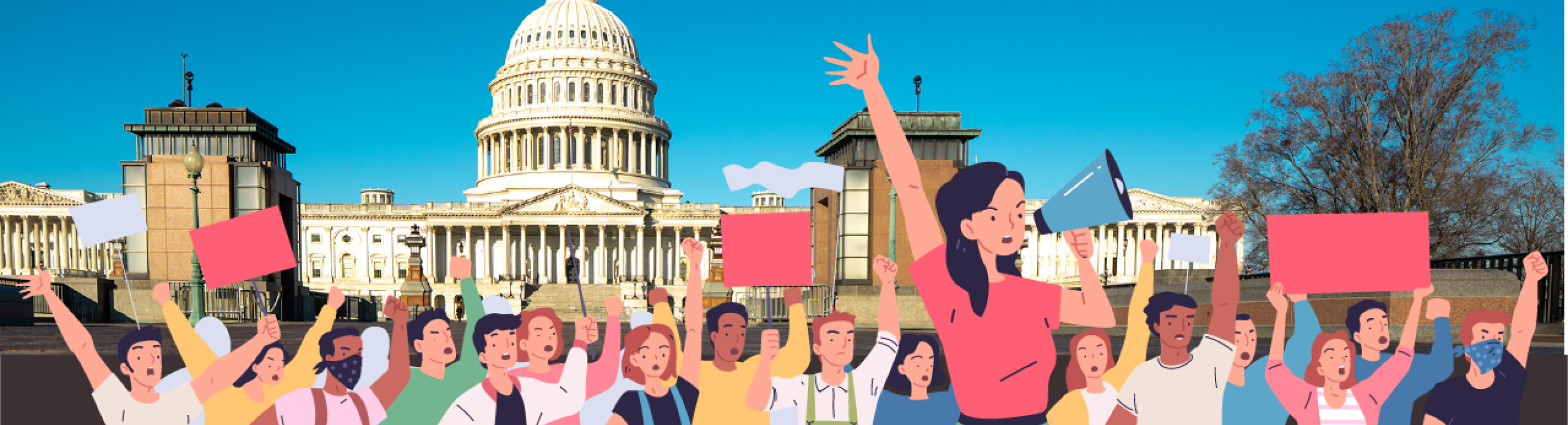 People protesting infront of US Congress
