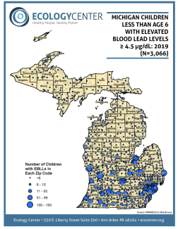 Michigan children less than age & with elevated blood lead levels