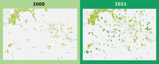 Greenbelt 2000-2021 map