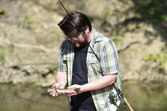 man holding fish