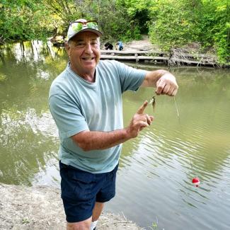 man holding fish
