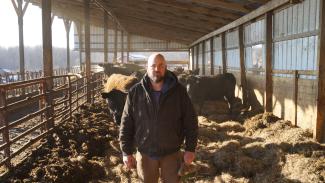 Farmer with cattle