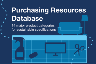 Purchasing Resources Database. 14 major product categories for sustainable specifications