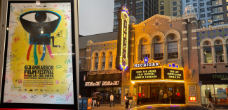 AAFF poster and Michigan Theater in Ann Arbor