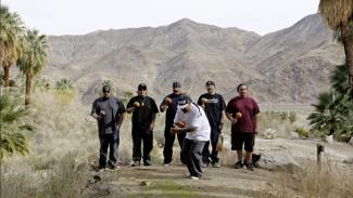 Members of the Torres Martinez Desert Cahuilla Indians performing a song