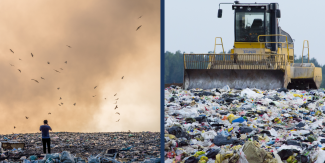 Images of Landfills with tons of trash