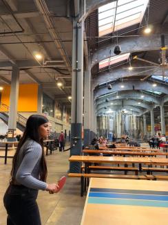 Rachana playing table tennis