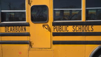 Dearborn Schools on Side of Electric Bus