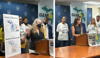 Clear the Air's press conference about the Protecting Overburdened Communities Act