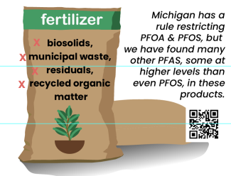 bagged fertilizer with avoid terms biosolids, municipal waste, residuals, recycled organic matter in ingredient list